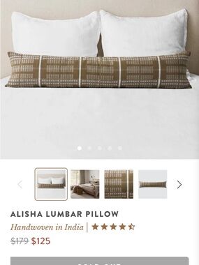 The Citizenry Brown Woven Alisha Lumbar Pillow